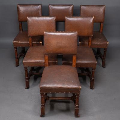 Augustus Welby Northmore Pugin AWN Pugin Six Gothic Revival Oak Dining Chairs Probably for the House of Lords