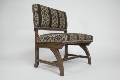 Augustus Welby Northmore Pugin E W Pugin attri A Gothic Revival oak duet chair with a wider than usual seat 