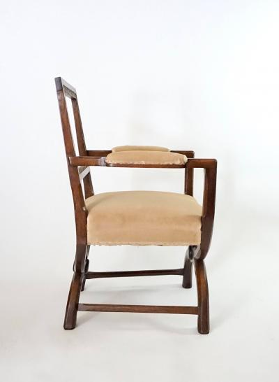 Augustus Welby Northmore Pugin English Oak Gothic Style Curule Armchairs Attributed to A W N Pugin