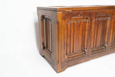 Augustus Welby Northmore Pugin Large Gothic Revival Style Carved Oak Blanket Chest in the Style of A W N Pugin