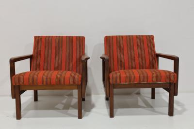 Aulis Leinonen Aulis Leinonen Model 1416 Lounge Chairs in Teak and Upholstery 1960s