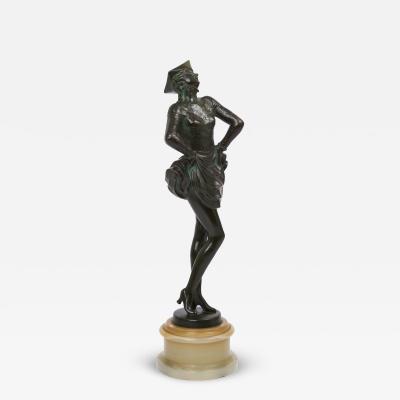 Austrian Art Deco Cold Painted Bronze Dancer by Josef Lorenzl circa 1920