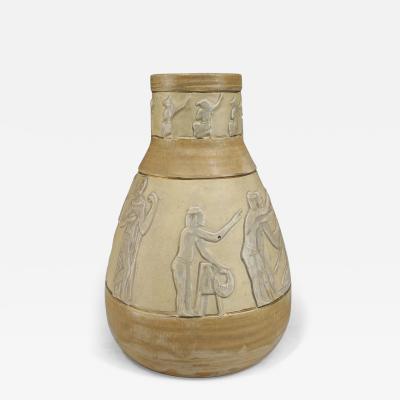 Austrian Art Deco Dresser Porcelain Vase with Egyptian Figures