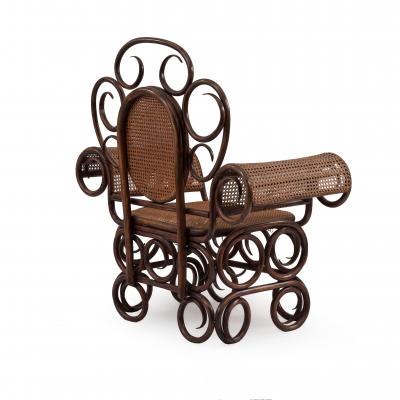 Austrian Bentwood Scroll Arm Chair