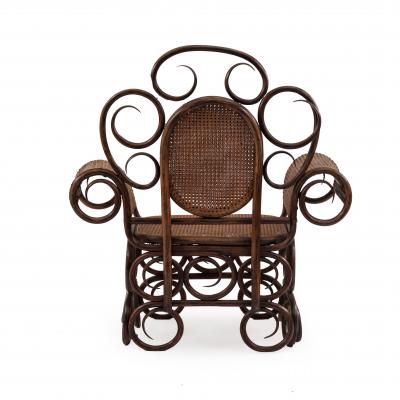 Austrian Bentwood Scroll Arm Chair
