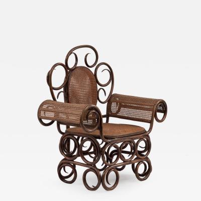 Austrian Bentwood Scroll Arm Chair