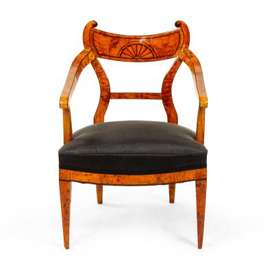 Austrian Biedermeier Birch Arm Chair
