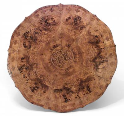 Austrian Biedermeier Burl Ash Center Table