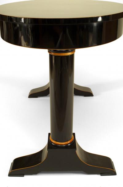 Austrian Biedermeier Ebonized Oval Table Desk