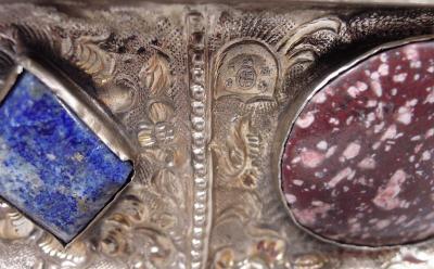 Austrian Biedermeier Jeweled Silver Gilt Casket with Cameos 1846