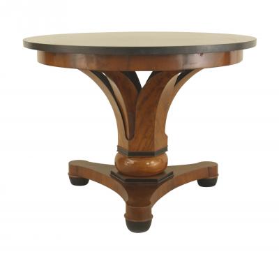 Austrian Biedermeier Mahogany and Black Marble Center Table