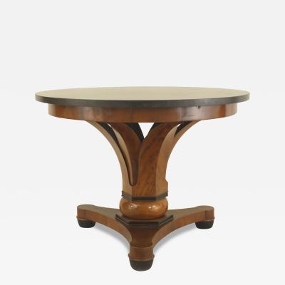 Austrian Biedermeier Mahogany and Black Marble Center Table