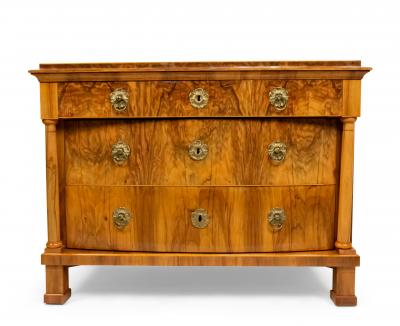 Austrian Biedermeier Walnut Chest with Brass Hardware