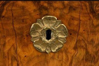 Austrian Biedermeier Walnut Chest with Brass Hardware