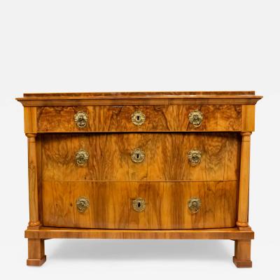 Austrian Biedermeier Walnut Chest with Brass Hardware