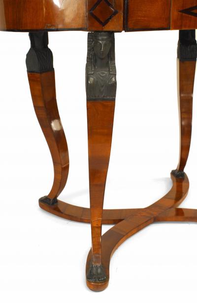 Austrian Biedermeier Walnut Oval Center Table