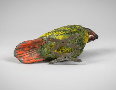 Austrian Cold Paint Bronze Parrot Watch Holder