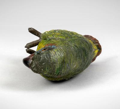Austrian Cold Paint Bronze Parrot Watch Holder