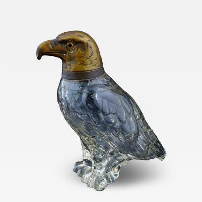 Austrian Eagle Cut Crystal Glass Figural Decanter