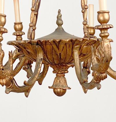 Austrian Gilt Wood Chandelier circa 1930