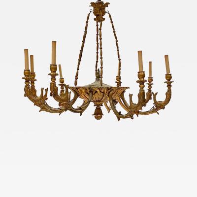 Austrian Gilt Wood Chandelier circa 1930