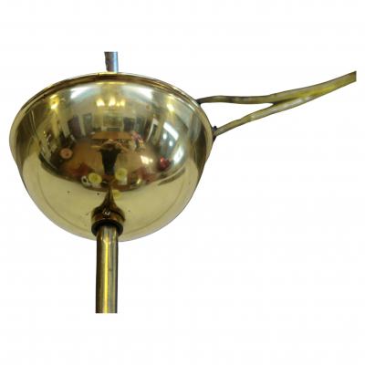 Austrian Mid Century Brass Opaline Glass Chandelier
