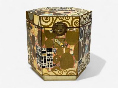 Austrian Modern Storage Box Gustav Klimt Style Wallpaper 20th c 