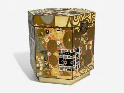 Austrian Modern Storage Box Gustav Klimt Style Wallpaper 20th c 