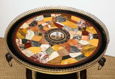Austrian Neoclassical Gueridon with Micro Mosaic and Specimen Marble Top