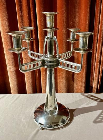 Austrian Vienna Secession Silver Candelabra Circa 1910