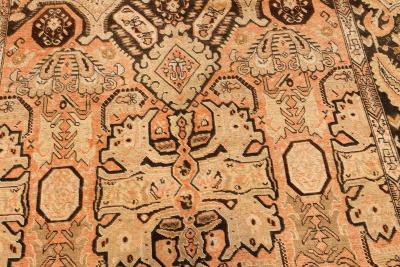 Authentic 1900s Karabagh Bold Design Handmade Wool Rug