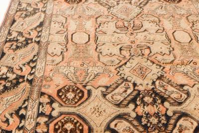 Authentic 1900s Karabagh Bold Design Handmade Wool Rug