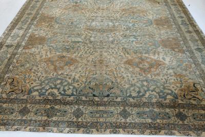 Authentic 1900s Persian Kirman Handmade Wool Carpet
