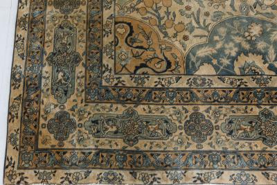 Authentic 1900s Persian Kirman Handmade Wool Carpet