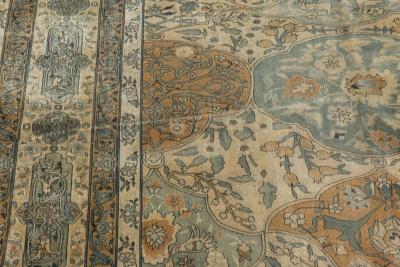 Authentic 1900s Persian Kirman Handmade Wool Carpet