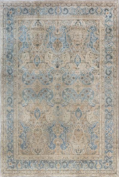 Authentic 1900s Persian Tabriz Handmade Wool Rug