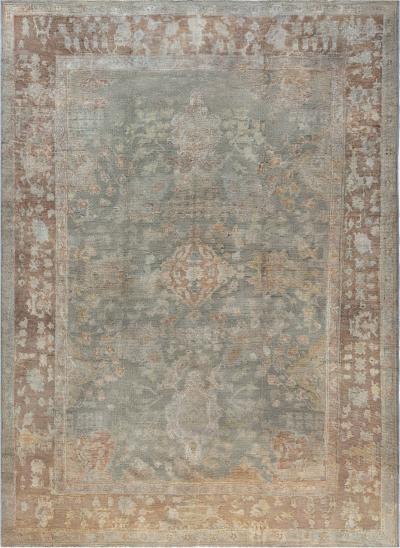 Authentic 1900s Turkish Oushak Handmade Wool Rug