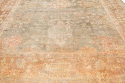 Authentic 1900s Turkish Oushak Handmade Wool Rug