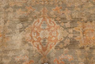 Authentic 1900s Turkish Oushak Handmade Wool Rug