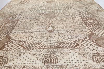 Authentic 19th Century Beige Persian Tabriz Rug