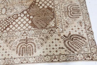 Authentic 19th Century Beige Persian Tabriz Rug
