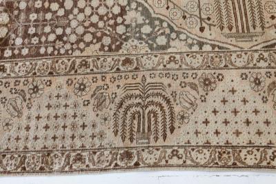 Authentic 19th Century Beige Persian Tabriz Rug