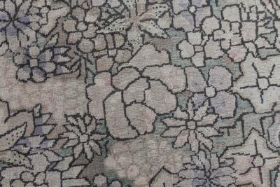 Authentic 19th Century Chinese Blue and Purple Handwoven Wool Carpet