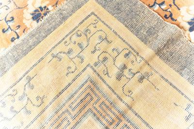 Authentic 19th Century Chinese Yellow Handmade Wool Rug