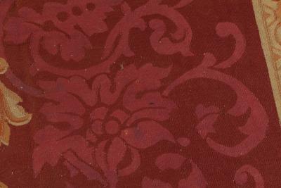 Authentic 19th Century Floral French Aubusson Beige Black Brown Gold Pink Rug