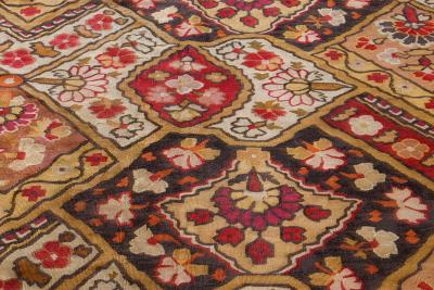 Authentic 19th Century French Aubusson Floral Motifs Handmade Rug