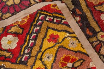 Authentic 19th Century French Aubusson Floral Motifs Handmade Rug