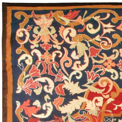 Authentic 19th Century French Aubusson Red Handmade Wool Rug