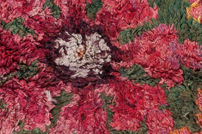 Authentic 19th Century French Green Red fragment Rug