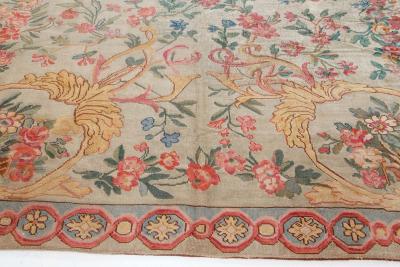 Authentic 19th Century French Savonnerie Botanic Fragment Rug